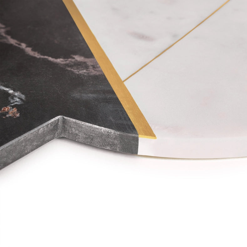 Sardinia Marble & Gold Cheese Board, Large-Cheese Board-GAURI KOHLI-16" x 12" inches-Urbanheer