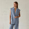 Sasha Sleeveless Blazer Vest-Blazer-Crescent-XS-LIGHT BLUE-Urbanheer