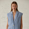 Sasha Sleeveless Blazer Vest-Blazer-Crescent-XS-LIGHT BLUE-Urbanheer