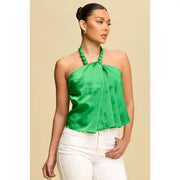 Satin Ball Accent Top