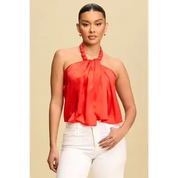 Satin Ball Accent Top