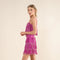 Satin Base Studded Tiered Fringe Cami Top Hot Pink-Top-Blue B-S-HOT PINK-Urbanheer