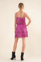 Satin Base Studded Tiered Fringe Cami Top Hot Pink-Top-Blue B-S-HOT PINK-Urbanheer