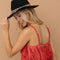 Satin Base Studded Tiered Fringe Cami Top Red-Top-Blue B-S-RED-Urbanheer