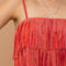 Satin Base Studded Tiered Fringe Cami Top Red-Top-Blue B-S-RED-Urbanheer