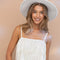 Satin Base Studded Tiered Fringe Cami Top White-Top-Blue B-S-WHITE-Urbanheer