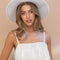 Satin Base Studded Tiered Fringe Cami Top White-Top-Blue B-S-WHITE-Urbanheer