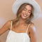 Satin Base Studded Tiered Fringe Cami Top White-Top-Blue B-S-WHITE-Urbanheer