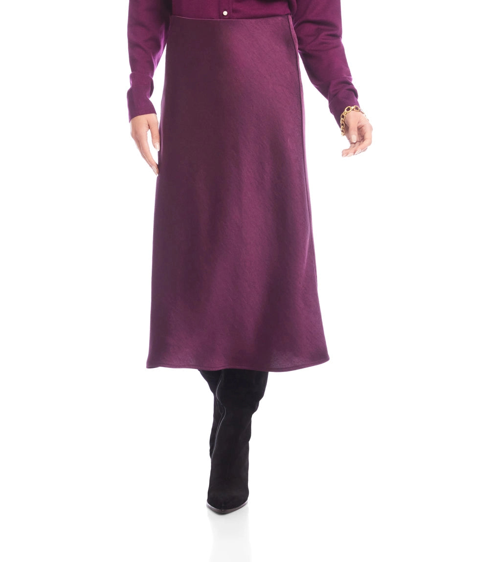 Satin Bias Cut Midi Skirt