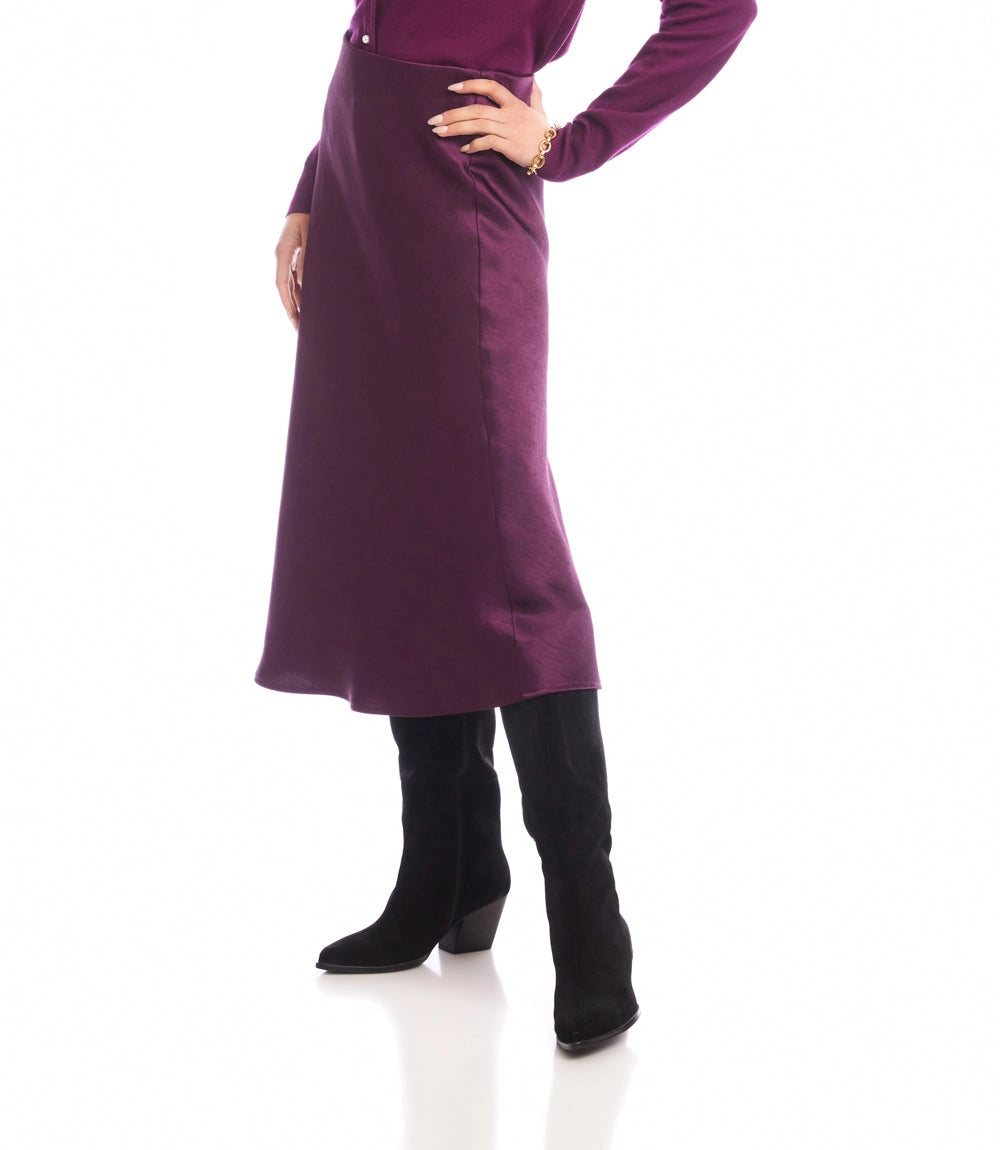 Satin Bias Cut Midi Skirt