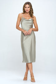Satin Bias Midi Dress with Criss Cross Back-Dresses-Reneecollection-Urbanheer