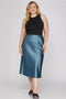 Satin Bias Midi Skirt Plus size