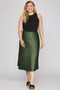 Satin Bias Midi Skirt Plus size
