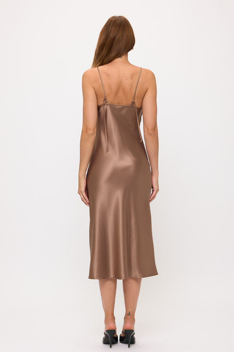 Satin Bias Slip Dress with Slit-4