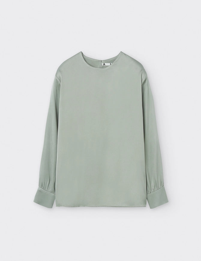 Satin Blouse Green-Blouse-A LINE-XXS/XS-Green-Urbanheer