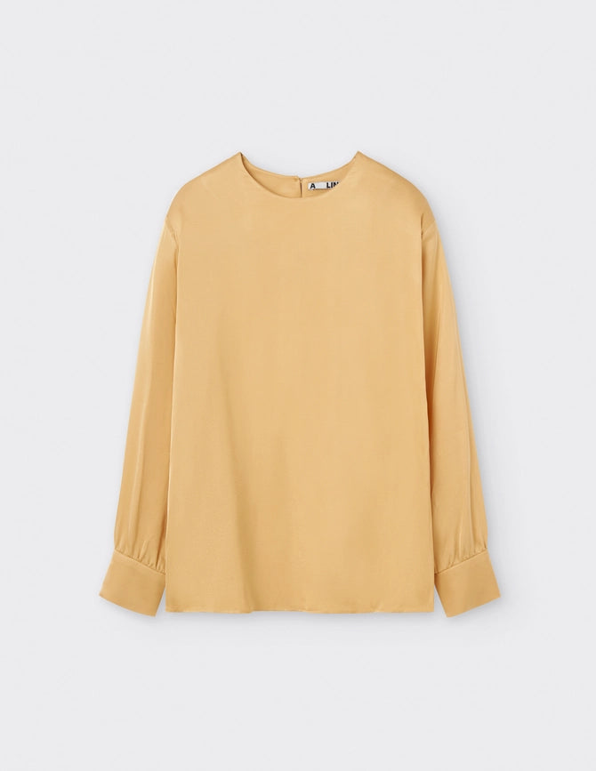 Satin Blouse Yellow-Blouse-A LINE-XXS/XS-Yellow-Urbanheer