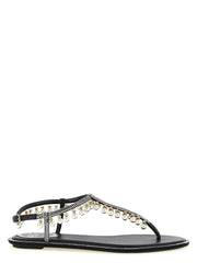 Satin Diana Sandals with Crystal Appliqué