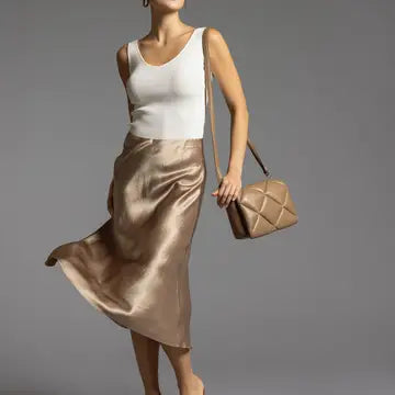 Satin Midi Skirt - Mirada Skirt