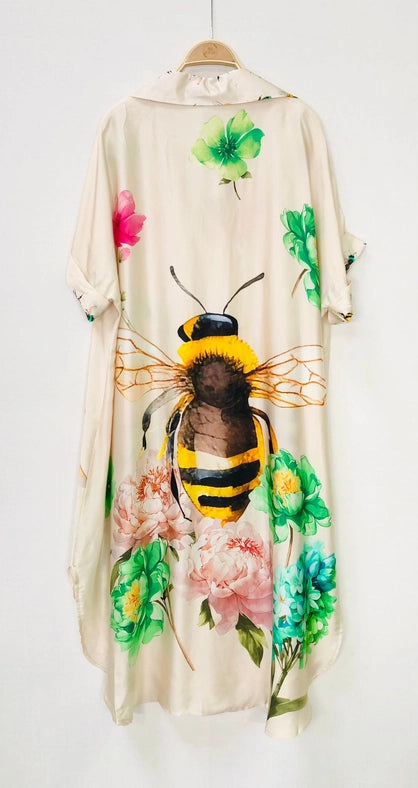 Satin Printed Polo Collar Dress-Dress-SWEET MAGIC-1-OS-Urbanheer