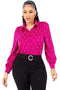 Satin & Rhinestone Button Down Collared Shirts Fuchsia-Shirts-7MANGO7-S-Urbanheer