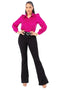 Satin & Rhinestone Button Down Collared Shirts Fuchsia-Shirts-7MANGO7-S-Urbanheer