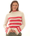 Saundra Striped Cotton Blend Raglan Sweater