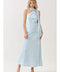 Scarf Neck Accent Open Back Satin Top