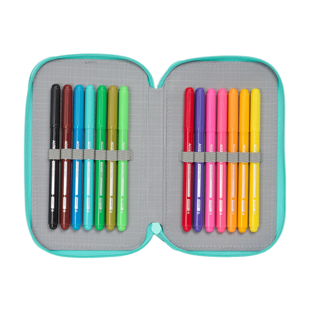 School Case with Accessories Peppa Pig Pretty flowers Yellow Mint 12.5 x 19.5 x 4 cm 29 Pieces-Office and stationery, School and educational materials-Peppa Pig-Urbanheer