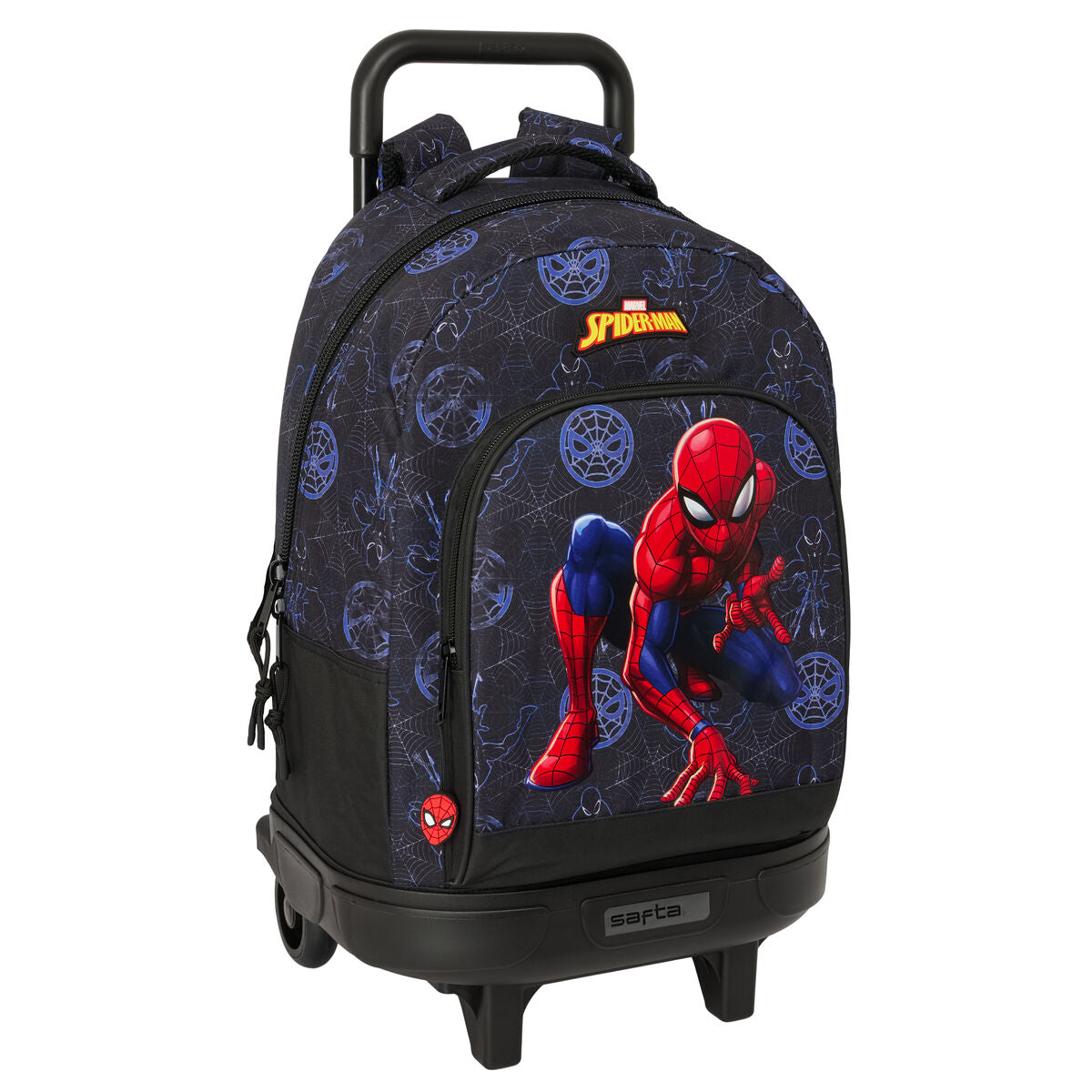 School Rucksack with Wheels Spider-Man Attack Black 33 x 45 x 22 cm-Office and stationery, School and educational materials-Spider-Man-Urbanheer