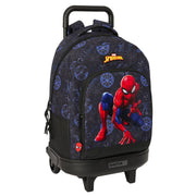 School Rucksack with Wheels Spider-Man Attack Black 33 x 45 x 22 cm-Office and stationery, School and educational materials-Spider-Man-Urbanheer