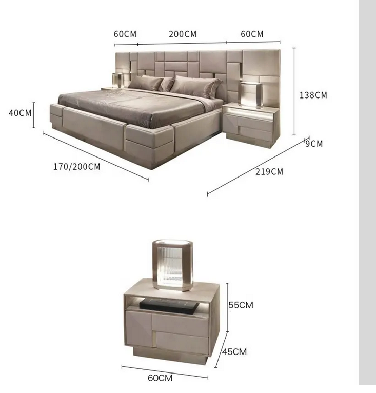 Italian Design Luxury Bedroom Furniture-UH Decor-Urbanheer