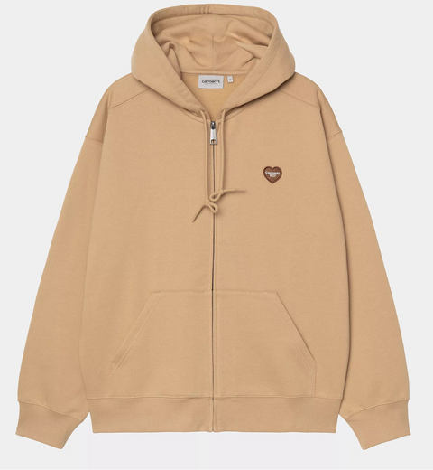 CARHARTT Hooded Heart II Hartt Sweat Jacket - Dusty H Brown