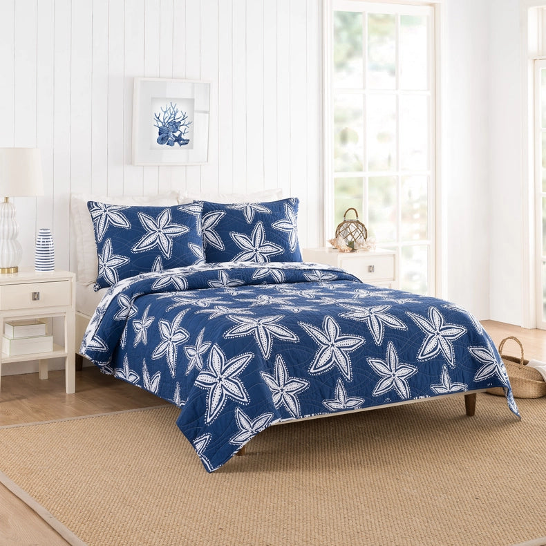 Sea Star Tw Quilt Set - 2PC-Set-Peking Handicraft-1 quilt 1 shams TW Size: 66x86"/20x26-Urbanheer
