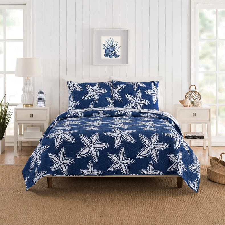 Sea Star Tw Quilt Set - 2PC-Set-Peking Handicraft-1 quilt 1 shams TW Size: 66x86"/20x26-Urbanheer