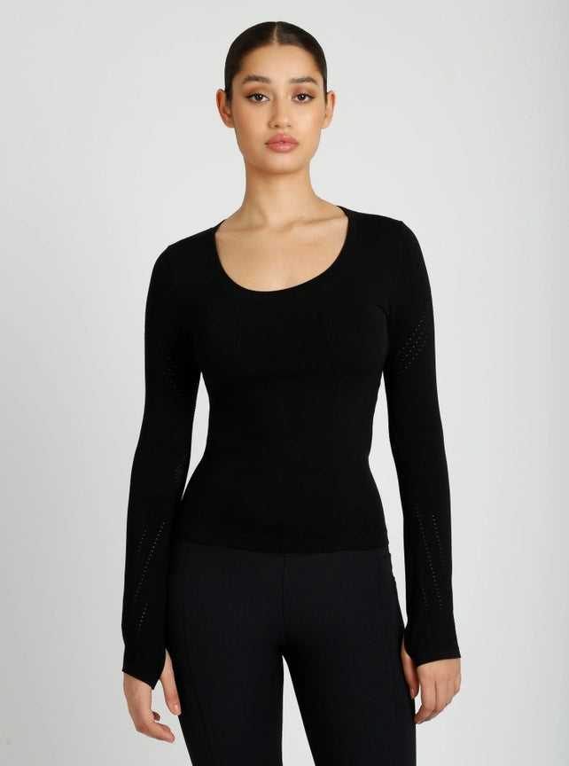 Seamless Mock Black-Top-Blanc Noir-S-Black-Urbanheer