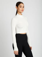 Seamless Mock White-Top-Blanc Noir-S-White-Urbanheer
