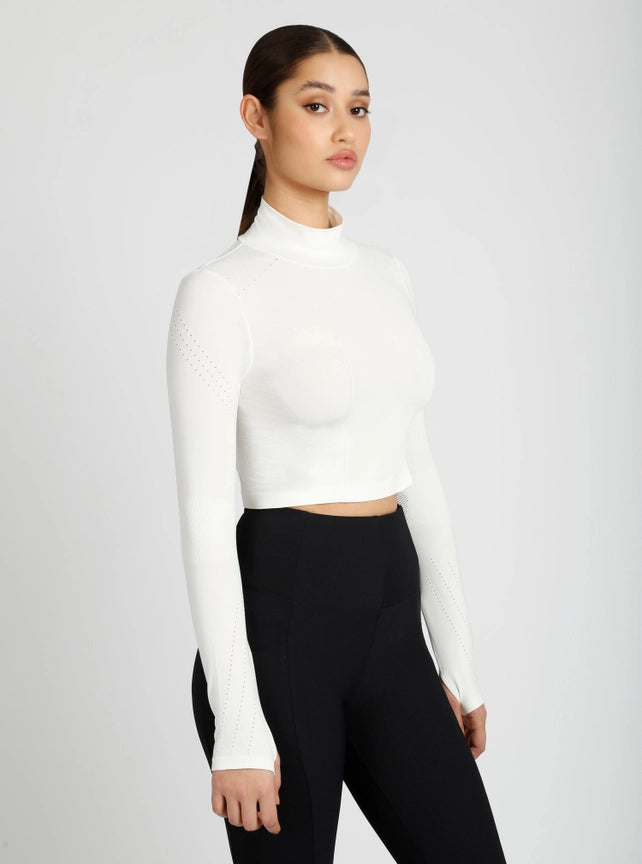 Seamless Mock White-Top-Blanc Noir-S-White-Urbanheer