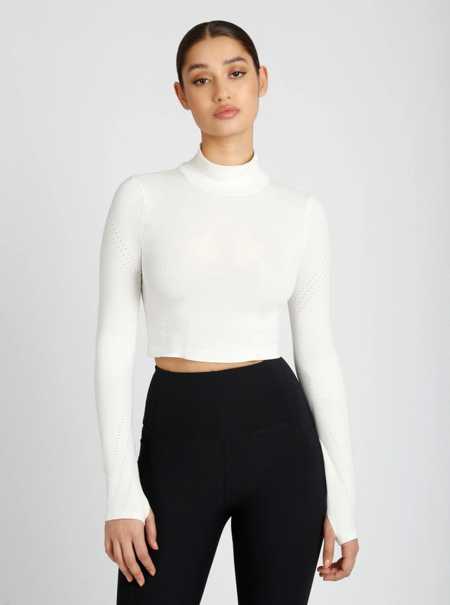 Seamless Mock White-Top-Blanc Noir-S-White-Urbanheer