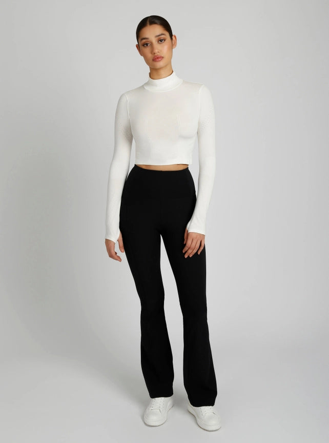 Seamless Mock White-Top-Blanc Noir-S-White-Urbanheer