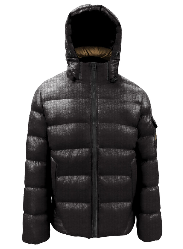Seersucker Nylon Puffer Jacket-Puffer Jacket-Point Zero-S-Black-Urbanheer
