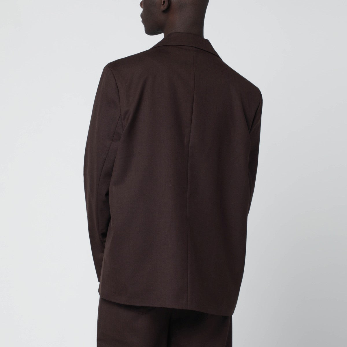 Séfr Seydou mud-colored jacket in wool blend twill