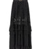 Self-Portrait Black And Gold Chiffon Lace Maxi Skirt