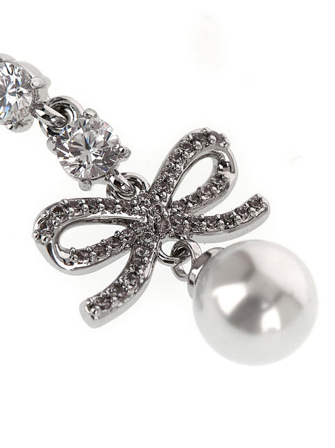 Self-Portrait Bow Crystal Charm Earrings