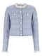 Self-Portrait Check Knit Jacket