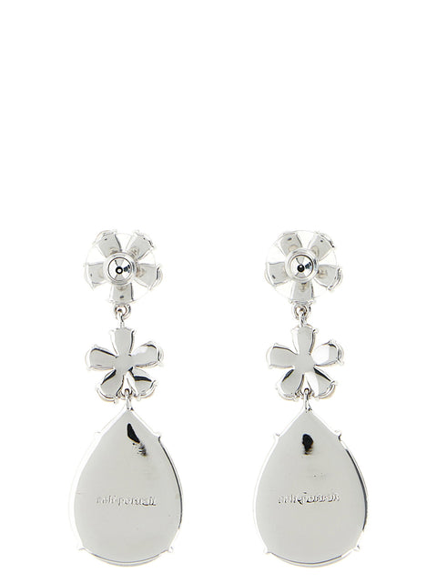 Self-Portrait Crystal Flower Tiered Earrings