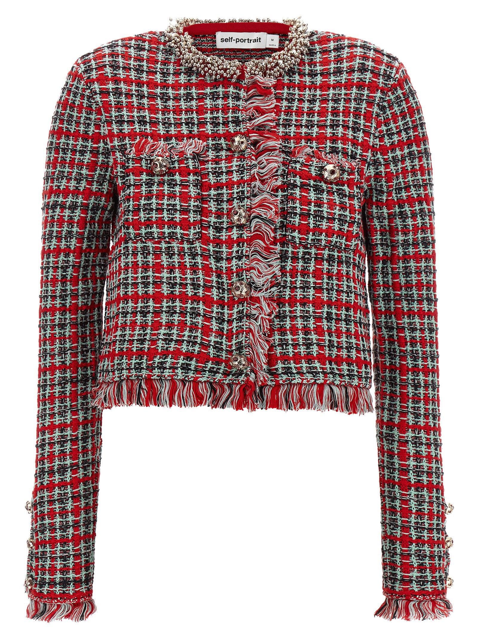 Self-Portrait Fringed Knit Jacket