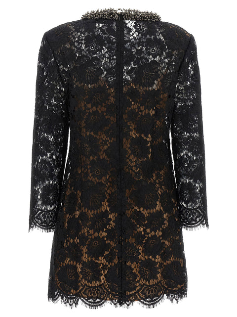 Self-Portrait Lace Dress With Jewel Collar