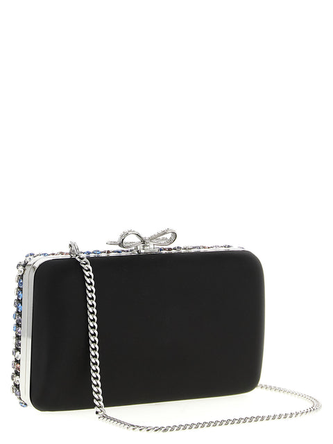Self-Portrait Multi Crystal Chainmail Clutch