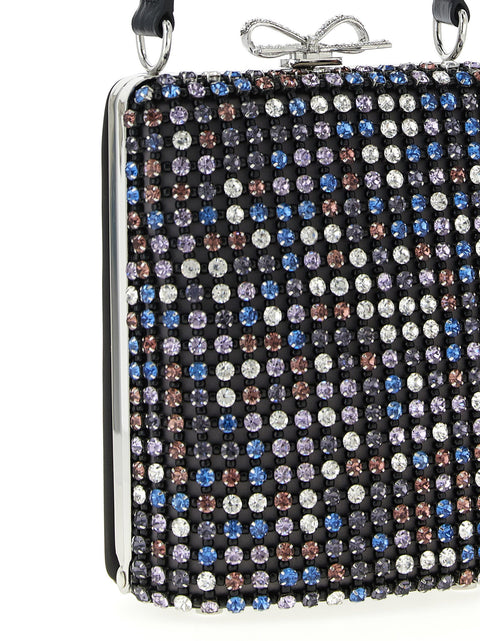 Self-Portrait Multi Crystal Chainmail Mini Handbag