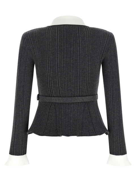 Self-Portrait Ribbed Cardigan